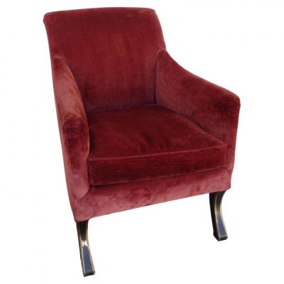  Baker Furniture Company Baker Regency Stately Homes Velvet Lounge Chair