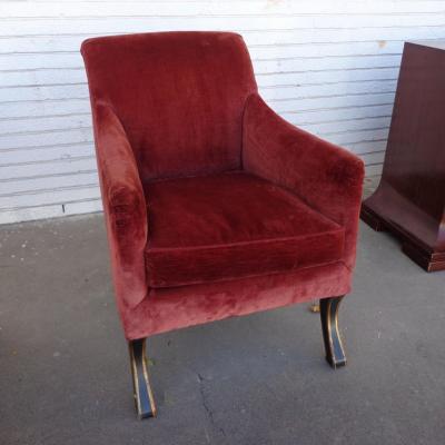  Baker Furniture Company Baker Regency Stately Homes Velvet Lounge Chair