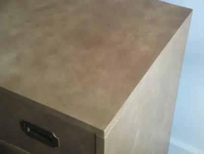  Baker Furniture Company Campaign Style Gold Leafed Chest of Drawers by Baker