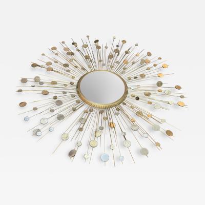  Baker Furniture Company EXCEPTIONAL STARBURST MIRROR WITH EXTENDED MIRRORED SPOKES