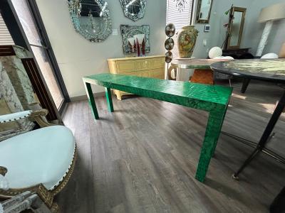  Baker Furniture Company Faux Malachite Console Table