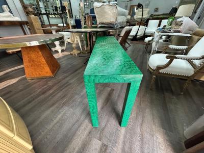  Baker Furniture Company Faux Malachite Console Table
