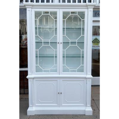  Baker Furniture Company Hollywood Regency Baker Furniture Co White Lacquer Display Cabinet