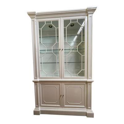  Baker Furniture Company Hollywood Regency Baker Furniture Co White Lacquer Display Cabinet