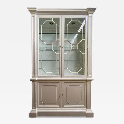 Baker Furniture Company Hollywood Regency Baker Furniture Co White Lacquer Display Cabinet