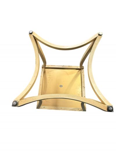  Baker Furniture Company MODERNIST GOLDLEAF TOP CURVED BASE ENAMELED BASE SIDE TABLES