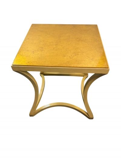  Baker Furniture Company MODERNIST GOLDLEAF TOP CURVED BASE ENAMELED BASE SIDE TABLES