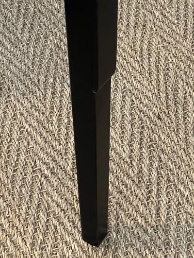  Baker Furniture Company Midcentury Baker Ebonized Oak Game Table and Four Barrel back Chairs