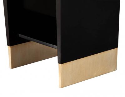  Baker Furniture Company Modern Black Lacquered End Table by Jacques Garcia Baker Furniture Large
