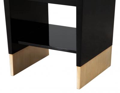 Baker Furniture Company Modern Black Lacquered End Table by Jacques Garcia Baker Furniture Large