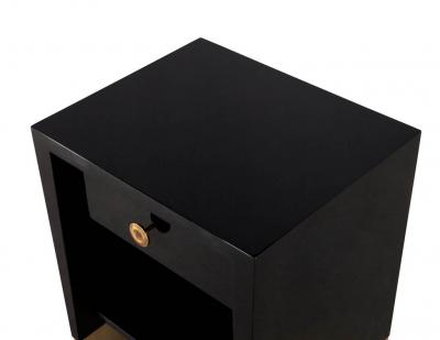  Baker Furniture Company Modern Black Lacquered End Table by Jacques Garcia Baker Furniture Large