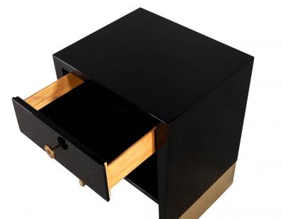  Baker Furniture Company Modern Black Lacquered End Table by Jacques Garcia Baker Furniture Large