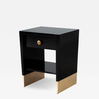  Baker Furniture Company Modern Black Lacquered End Table by Jacques Garcia Baker Furniture Large