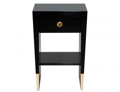  Baker Furniture Company Modern Black Lacquered End Table by Jacques Garcia Baker Furniture Small