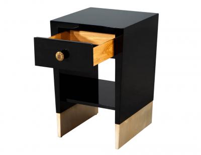  Baker Furniture Company Modern Black Lacquered End Table by Jacques Garcia Baker Furniture Small