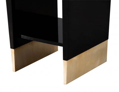  Baker Furniture Company Modern Black Lacquered End Table by Jacques Garcia Baker Furniture Small