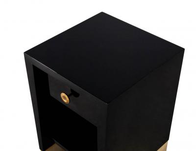  Baker Furniture Company Modern Black Lacquered End Table by Jacques Garcia Baker Furniture Small
