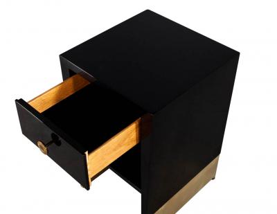  Baker Furniture Company Modern Black Lacquered End Table by Jacques Garcia Baker Furniture Small