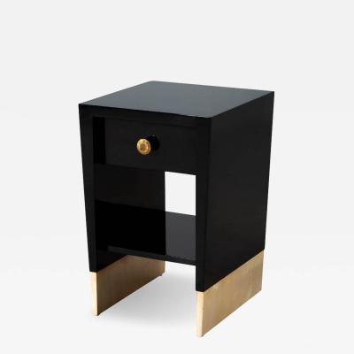  Baker Furniture Company Modern Black Lacquered End Table by Jacques Garcia Baker Furniture Small