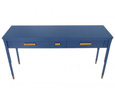 Baker Furniture Company Modern Indigo Console Table with Brass