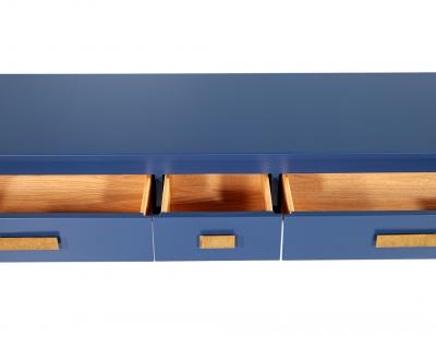 Baker Furniture Company Modern Indigo Console Table with Brass