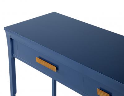 Baker Furniture Company Modern Indigo Console Table with Brass