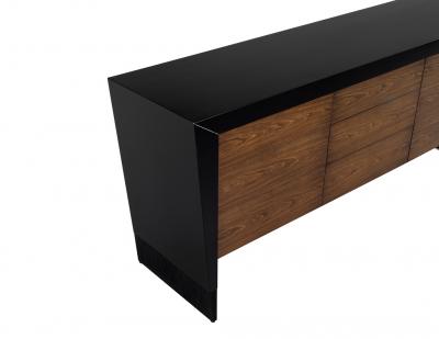  Baker Furniture Company Modern Walnut Sideboard Credenza by Baker Furniture