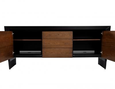  Baker Furniture Company Modern Walnut Sideboard Credenza by Baker Furniture
