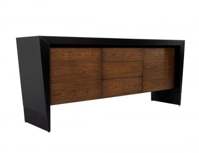  Baker Furniture Company Modern Walnut Sideboard Credenza by Baker Furniture