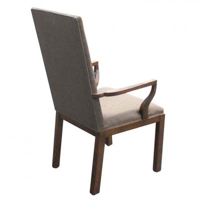  Baker Furniture Company Pair of Baker High Back Arm Chairs
