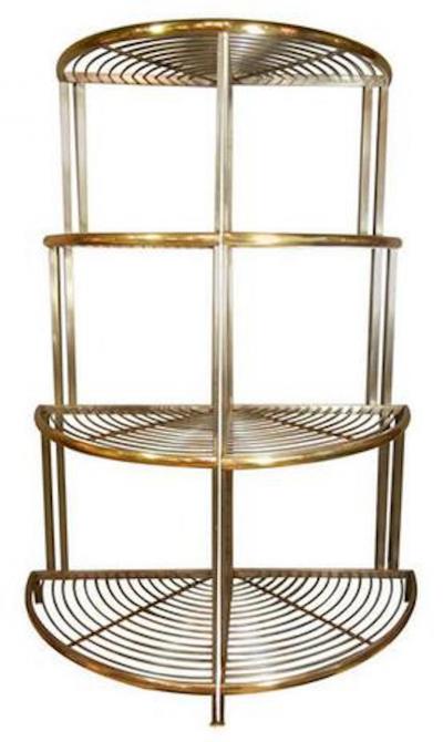  Baker Furniture Company Pair of French Art Deco Corner Bakers Racks