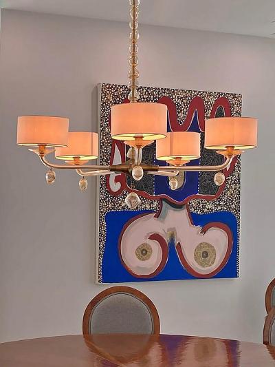  Baker Furniture Company Perla Murano Glass Pagani Collection Chandelier Baker Furniture Gold Infused