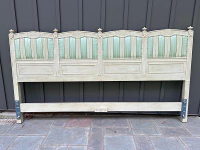  Baker Furniture Company Stunning Dorothy Draper style Baker Upholstered King size Headboard Mid Century