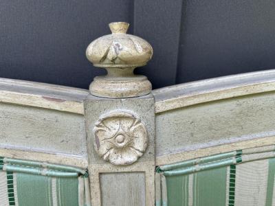  Baker Furniture Company Stunning Dorothy Draper style Baker Upholstered King size Headboard Mid Century