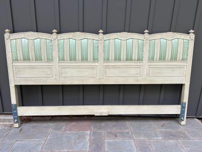  Baker Furniture Company Stunning Dorothy Draper style Baker Upholstered King size Headboard Mid Century