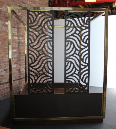  Baker Furniture Company Vintage Brass and Mahogany Queen Canopy Bed Frame by Baker