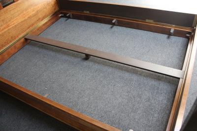  Baker Furniture Company Vintage Brass and Mahogany Queen Canopy Bed Frame by Baker