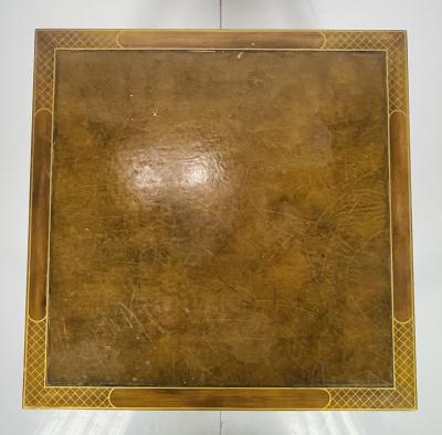  Baker Furniture Company Vintage Game Table With Leather Top by Baker Furniture Collectors Edition 