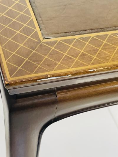  Baker Furniture Company Vintage Game Table With Leather Top by Baker Furniture Collectors Edition 