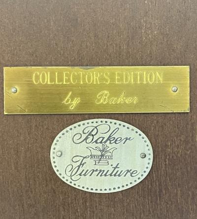  Baker Furniture Company Vintage Game Table With Leather Top by Baker Furniture Collectors Edition 