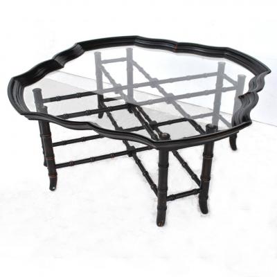  Baker Furniture Company Vintage Midcentury Faux Bamboo Baker Coffee Table
