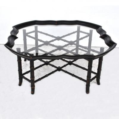  Baker Furniture Company Vintage Midcentury Faux Bamboo Baker Coffee Table