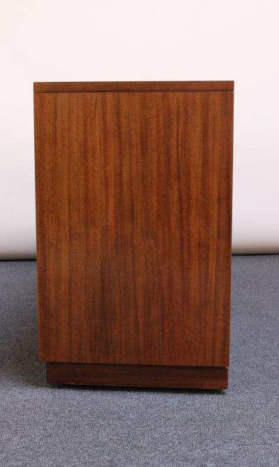  Baker Furniture Company Vintage Ten Drawer Walnut and Brass Chest Dresser by Baker