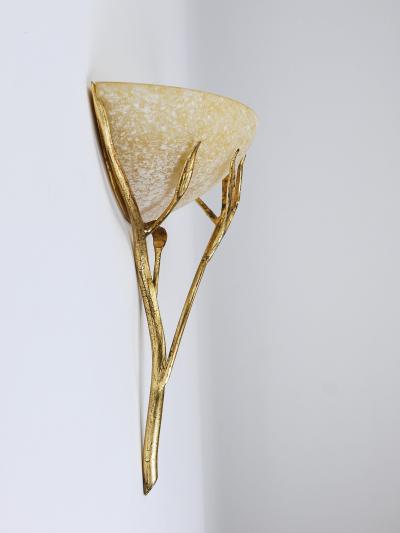  Banci Firenze Banci Firenze Gilt Iron Scavo Glass Floral Sconces Wall lights Italy 1970s