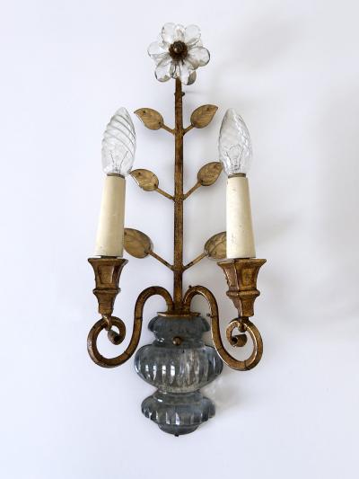 Banci Firenze Set of Two Banci Firenze Crystal Gilt Metal Sconces or Wall Lamps 1960s Italy