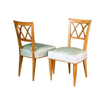  Baptistin Spade Art Deco Dining Set includes 12 chairs by Baptistin Spade