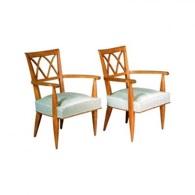  Baptistin Spade Art Deco Dining Set includes 12 chairs by Baptistin Spade