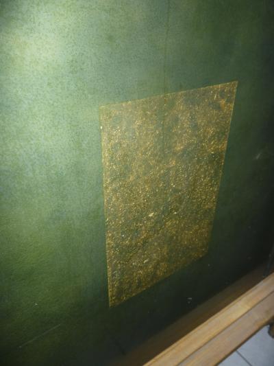  Baptistin Spade Baptistin Spade Superb High Legged Green Lacquered 3 Door Cabinet