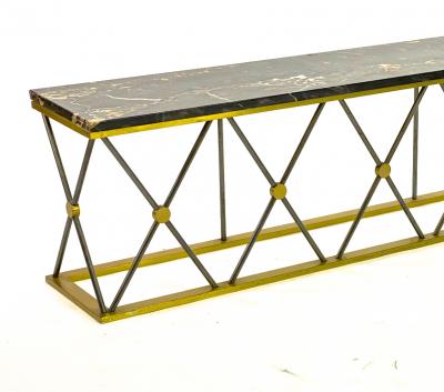  Baptistin Spade Baptistin Spade superb medium size metal and marble entry console or bench