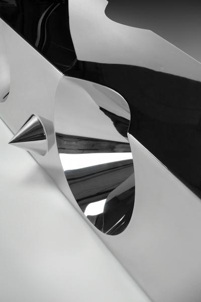  Barberini Gunnell Bench sculpture in mirror polished stainless steel crhome effect made in Italy